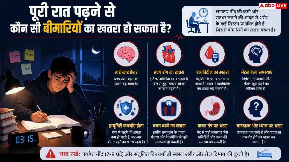 Exam Preparation: क्या रातभर जागकर पढ़ते हैं? जानें बड़े नुकसान