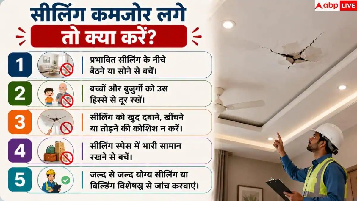 Ceiling Damage: ये संकेत दिखें तो समझ जाएं गिरने वाला है सीलिंग POP, तुरंत हो जाएं सावधान