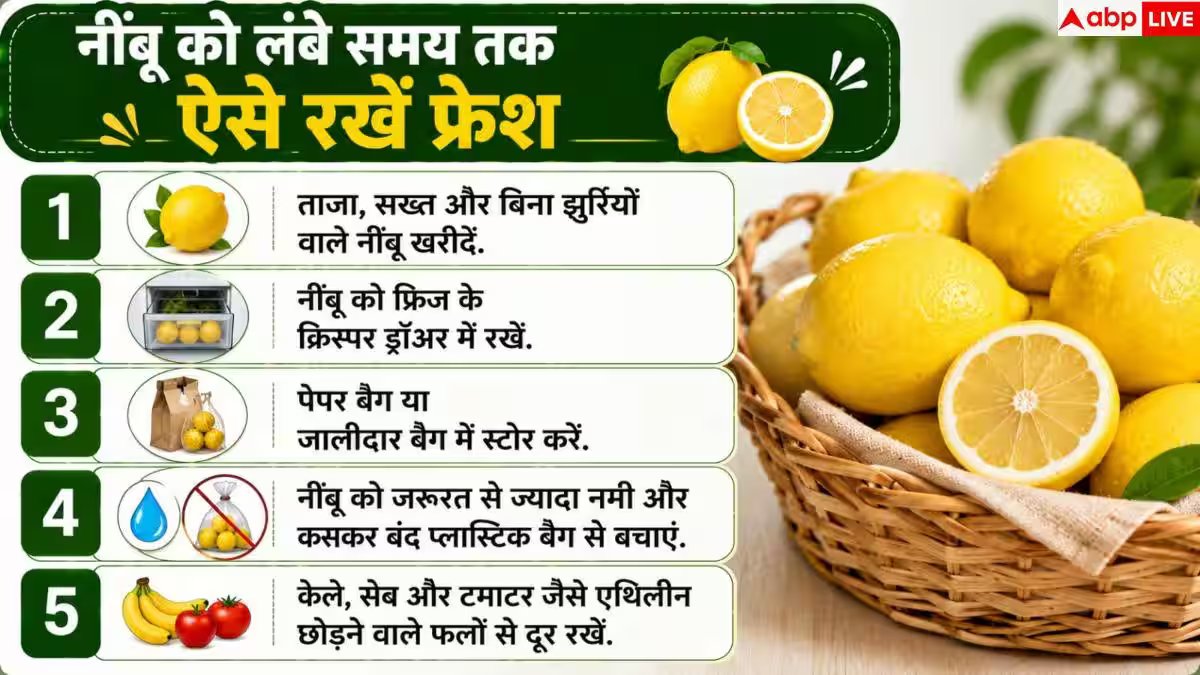 Lemon Storage Tips: नींबू फ्रिज में रखने के बाद भी सूख जाता है? ऐसे रखें लंबे समय तक फ्रेश