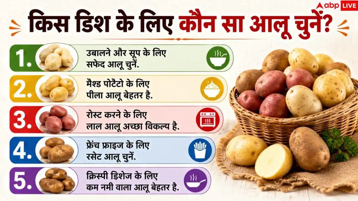 Best Potato For Eating: लाल, पीला या सफेद... खाने के लिए कौन-सा आलू है बेस्ट? जानें सच