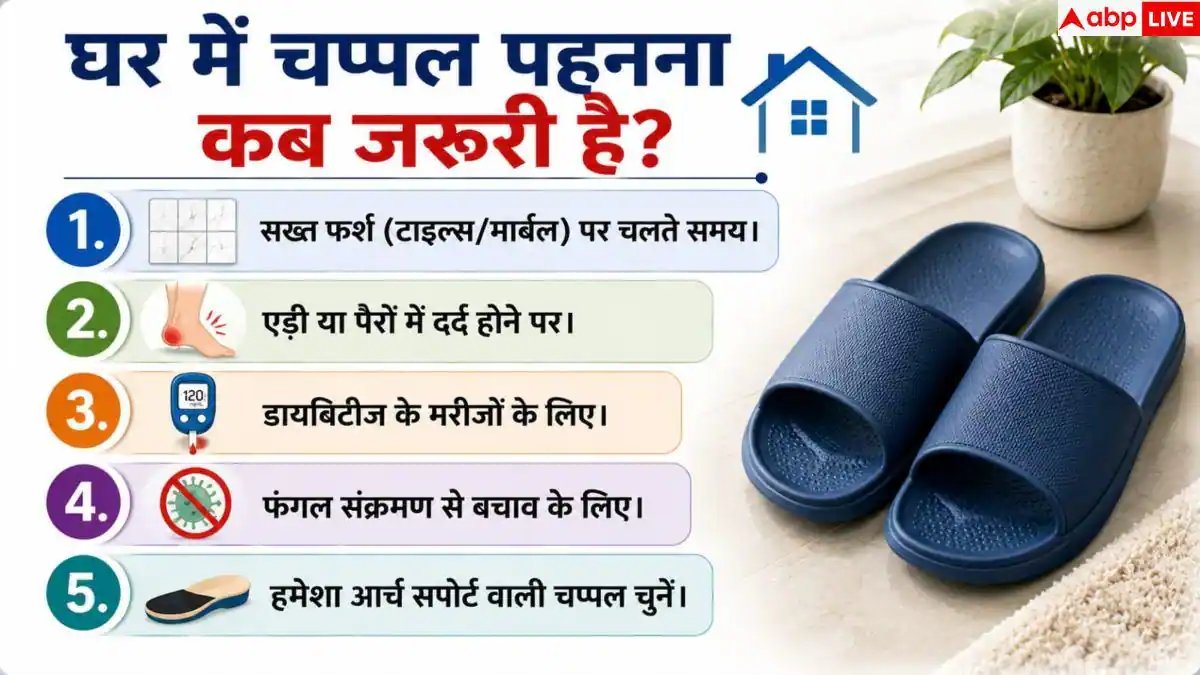 Slippers At Home Benefits: क्या घर में चप्पल पहनकर चलना सही है, जानें क्या कहती है रिसर्च?