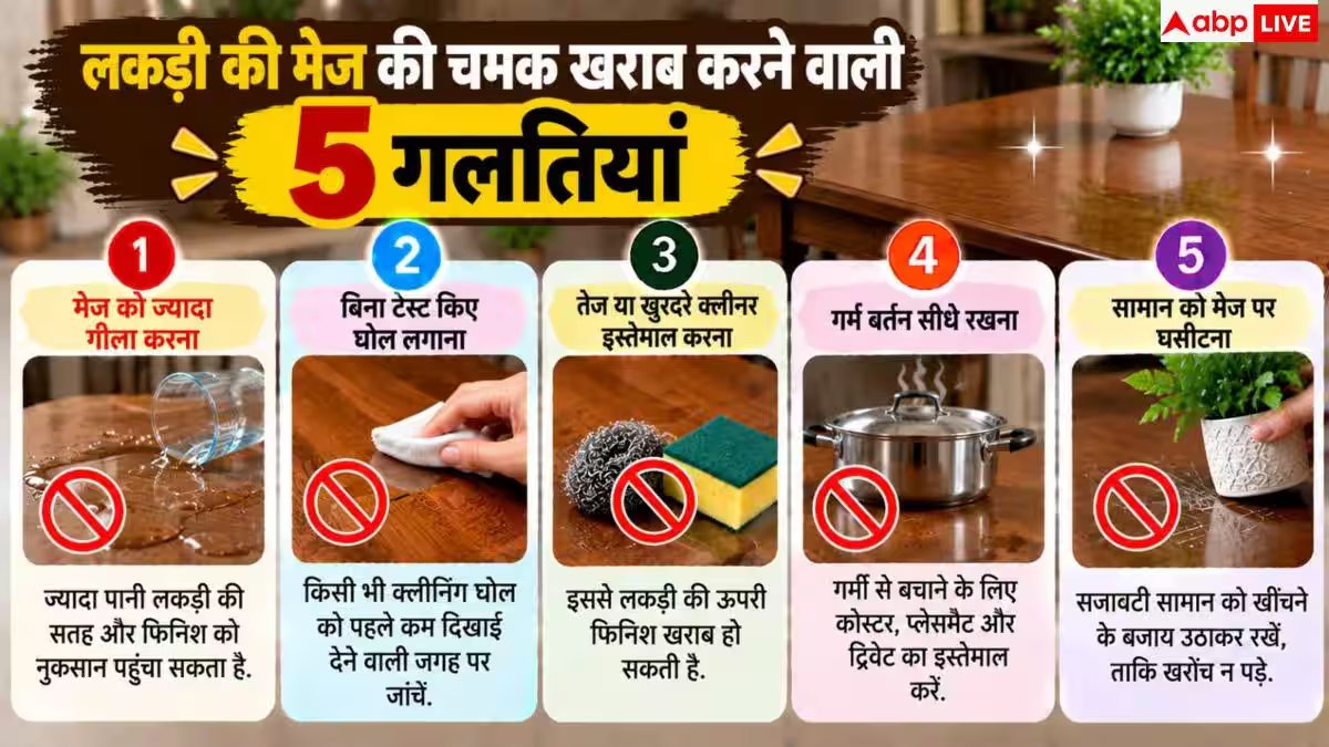 Wooden Table Cleaning: क्या फीकी पड़ गई है लकड़ी की मेज? बिना पॉलिश ऐसे चमकाएं