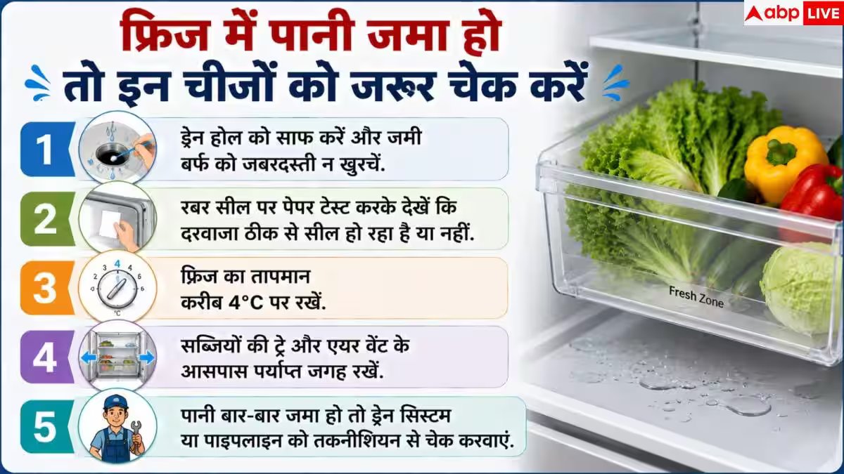 Fridge Water Leakage: फ्रिज में बार-बार जमा हो रहा है पानी? मैकेनिक बुलाने से पहले करें ये काम