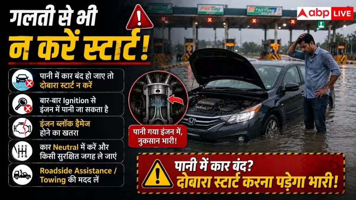 Expressway पर बाढ़ जैसा हाल, कार मालिक ऐसे बचाएं Engine