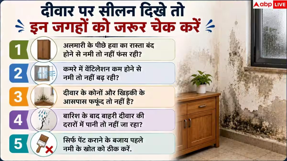 Causes Of Wall Dampness: छत नहीं टपक रही, फिर भी दीवार पर सीलन? 1 मिनट में पहचानें लीकेज की वजह