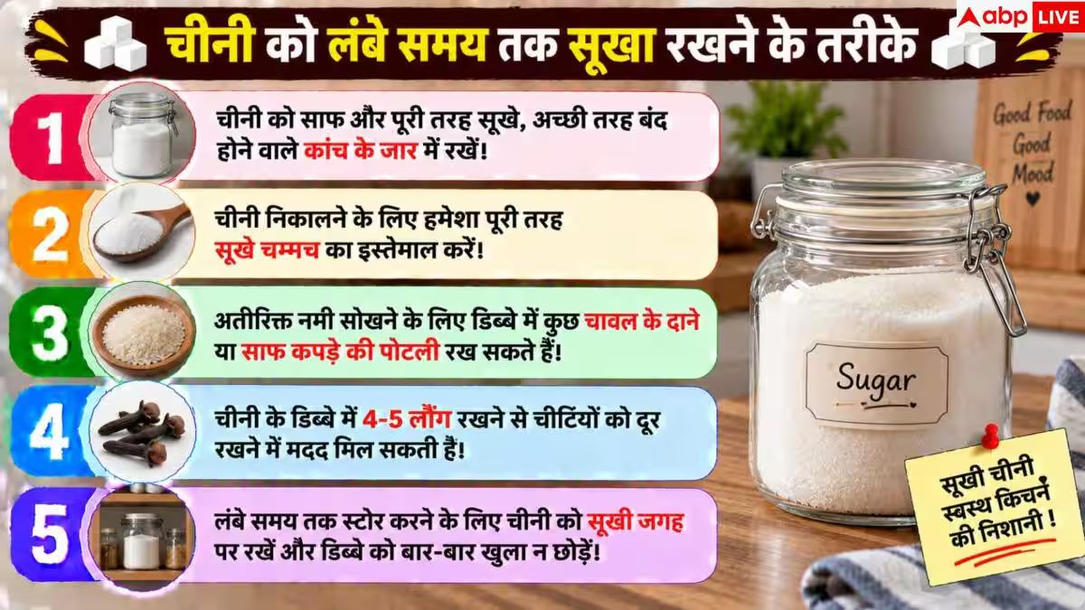 Sugar Storage: चीनी के डिब्बे में रखें ये 1 चीज, दूर रहेंगी सीलन और चींटियां