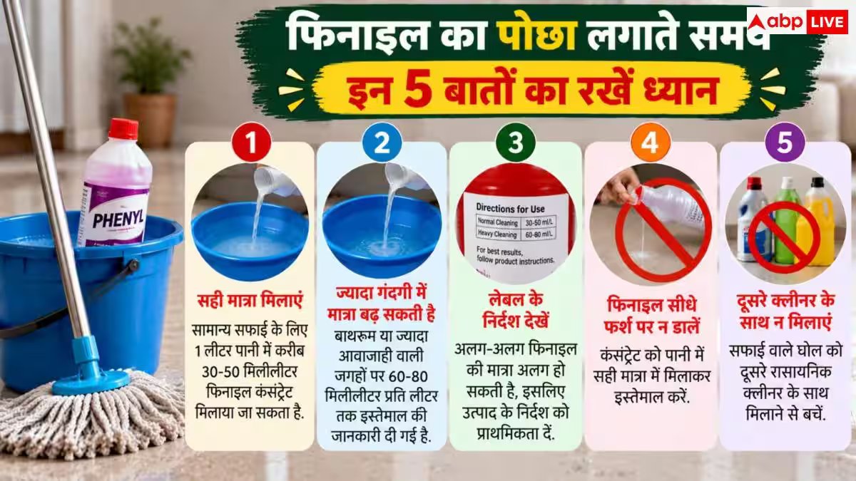 Phenyl Mopping Tips: हफ्ते में कितना बार लगाना चाहिए फिनाइल का पोछा? ये है सही तरीका