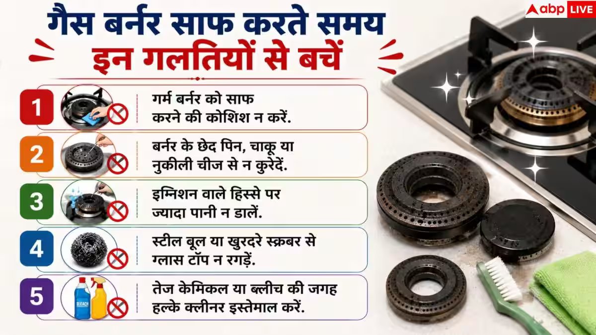 Gas Stove Burners: गैस चूल्हे के बर्नर काले हो गए हैं, बिना मेहनत ऐसे करें साफ