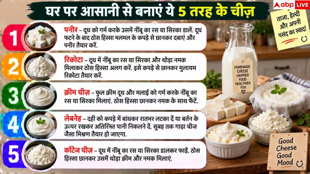 How To Make Cheese At Home: घर में कैसे बनाएं बाजार जैसा चीज़? इन सामान की पड़ेगी जरूरत