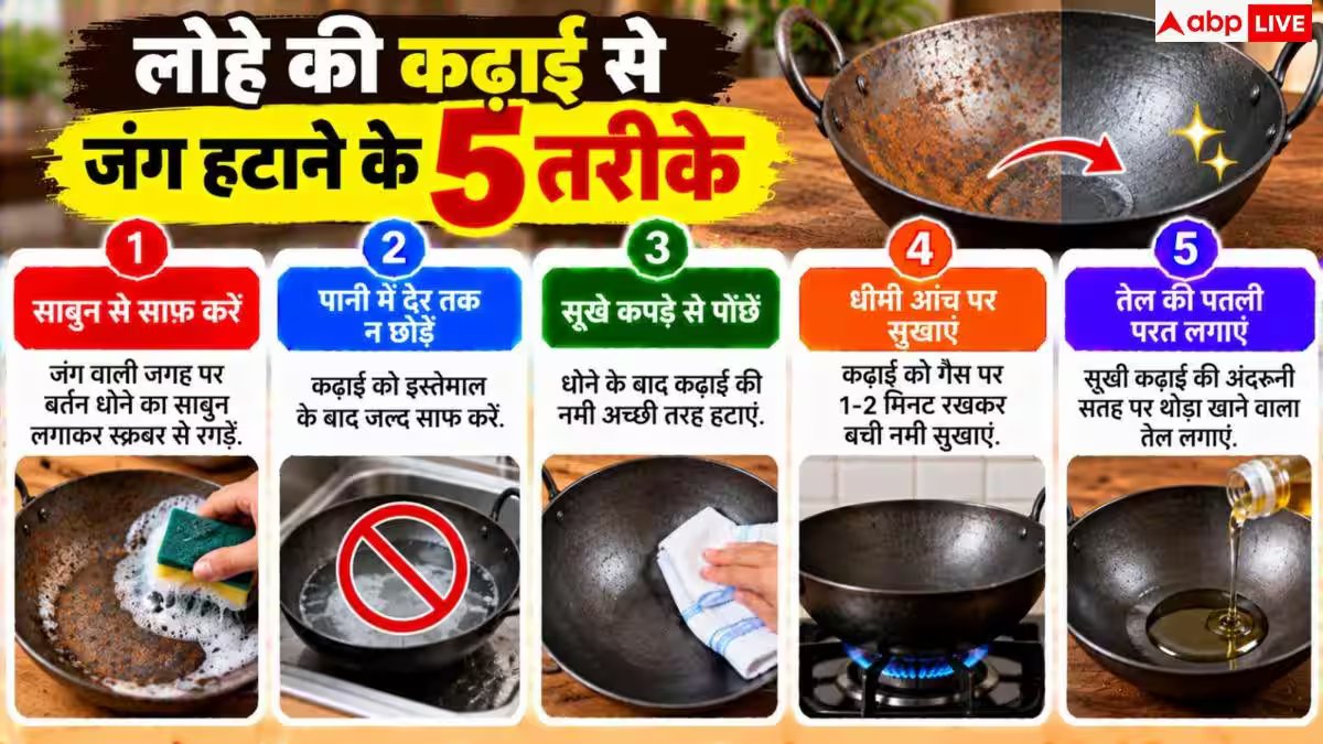 Rust On Iron Kadhai: लोहे की कढ़ाई में लग रही जंग, जान लें बचाने का तरीका