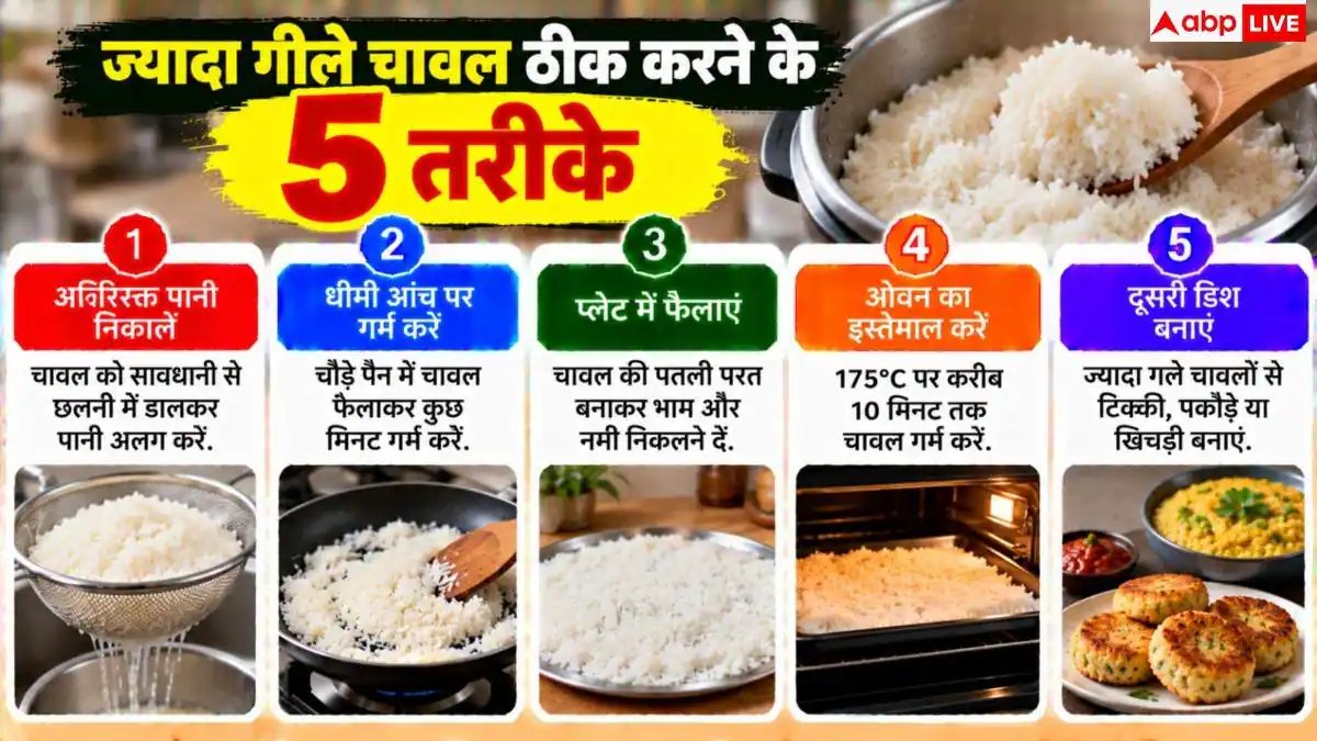 How To Fix Mushy Rice: क्या कुकर में गीले हो गए हैं चावल? 5 मिनट में ऐसे बनाएं खिले-खिले