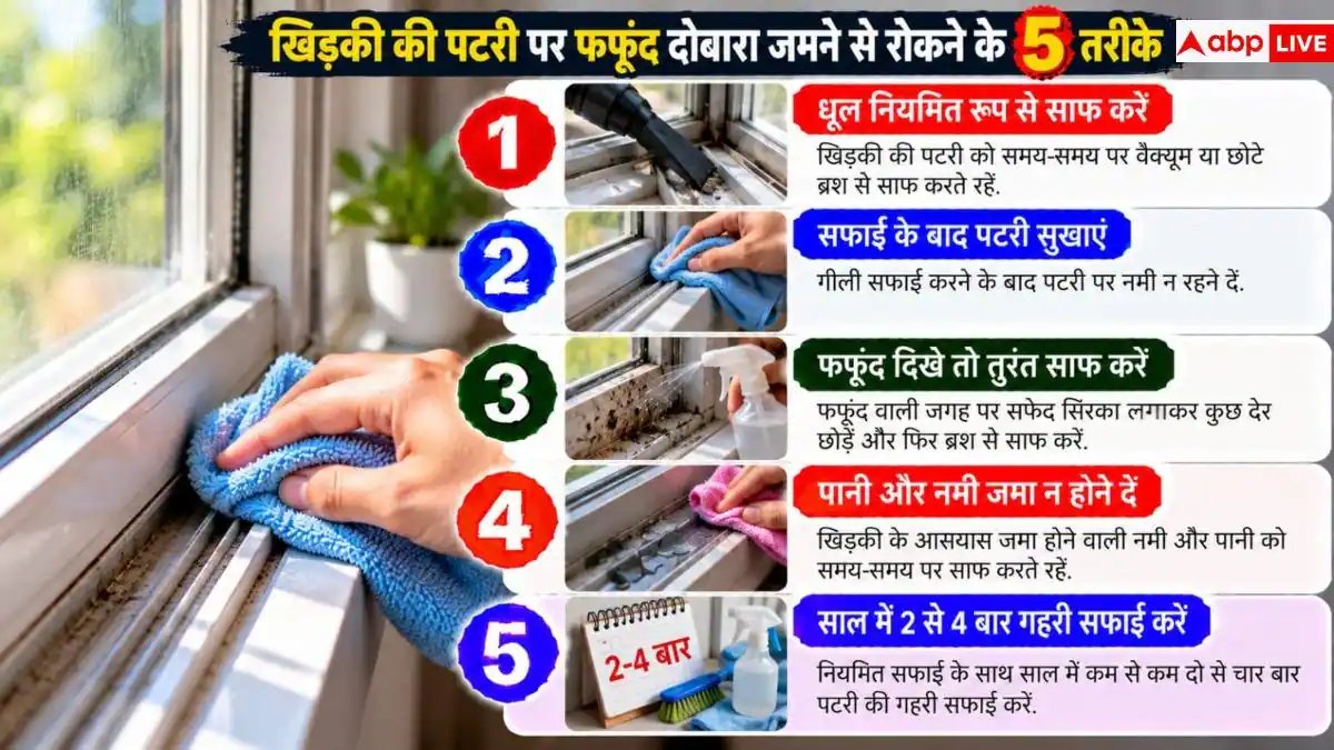 Window Cleaning Tips: खिड़की की पटरी पर जमा है गंदगी, साफ करने के लिए अपनाएं ये तरीके