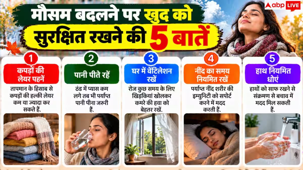Seasonal Health Tips: मौसम बदलते ही क्यों हो जाते हैं बीमार? नोट करें बचाव के 5 आसान टिप्स