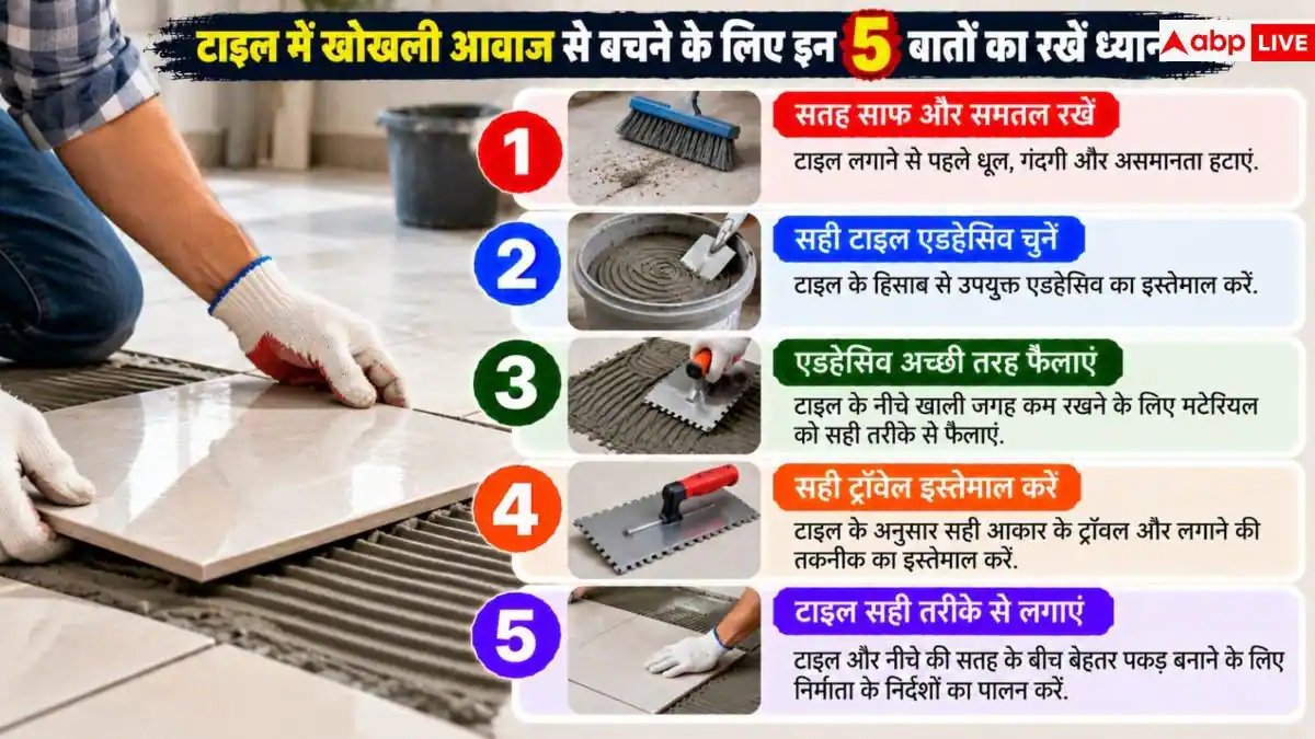 Hollow Sounding Tiles: टाइल्स से आ रही ठक-ठक की आवाज, इसे ऐसे करें ठीक
