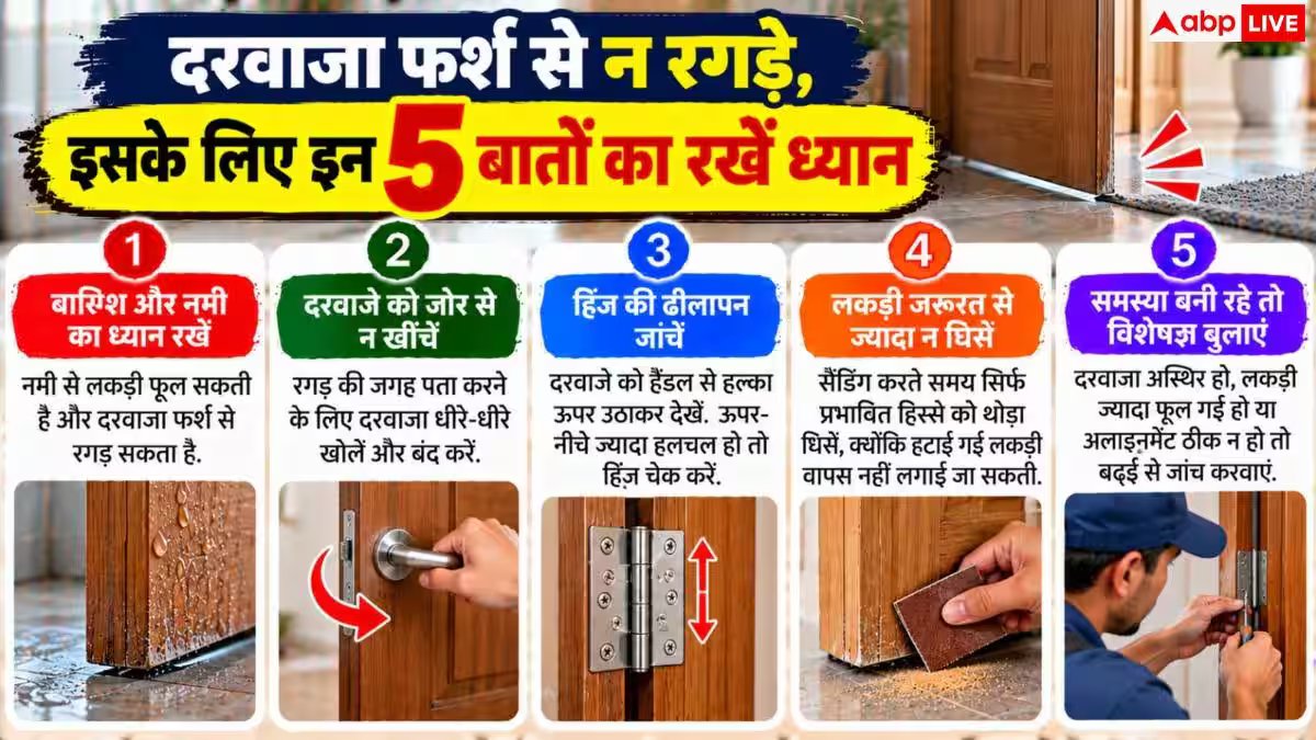Door Scraping Problem: क्या फर्श से रगड़ता है दरवाजा? बढ़ई बुलाने से पहले करें ये 1 काम