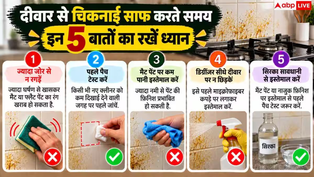 Kitchen Wall Cleaning Tips: क्या चूल्हे के पीछे की दीवार हो गई है चिपचिपी? 1 ट्रिक से चमकाएं